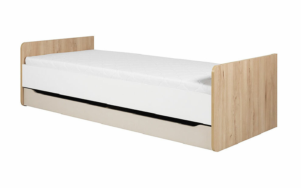 Egyszemélyes ágy 90 cm Sinan (ágyráccsal, matraccal és tárhellyel)