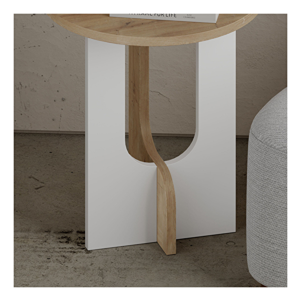Kézi asztal Leilani (Tölgy + Fehér )