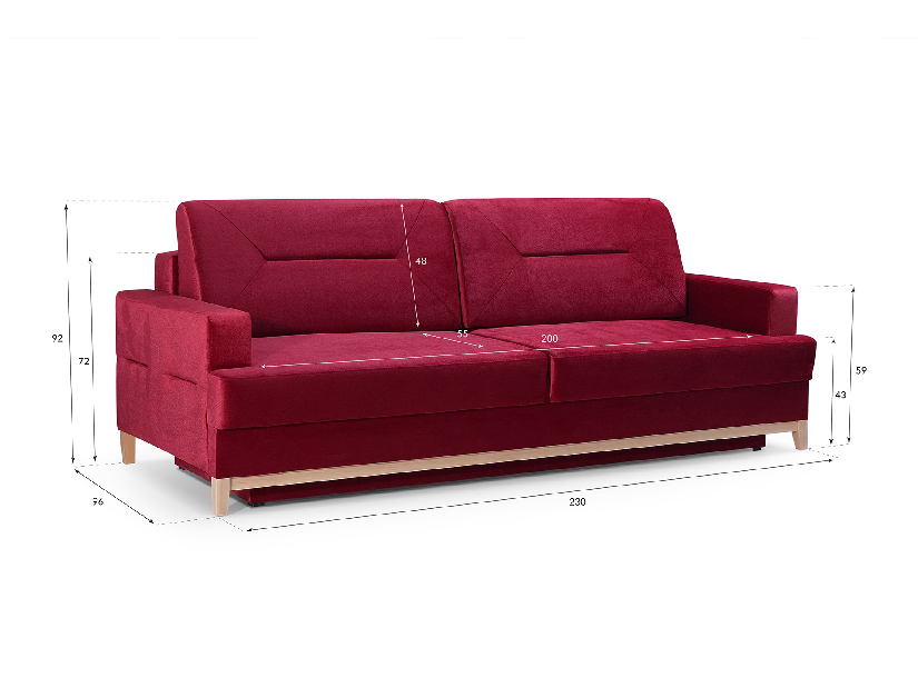 Háromszemélyes kanapé Lumby (piros)
