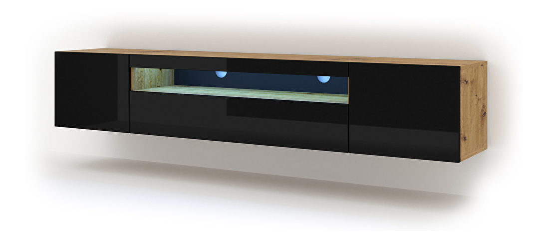 TV asztal/szekrény Aurora 200 (artisan tölgy + fekete)