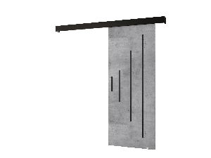Tolóajtó 90 cm Sharlene Y (beton + matt fekete + fekete)