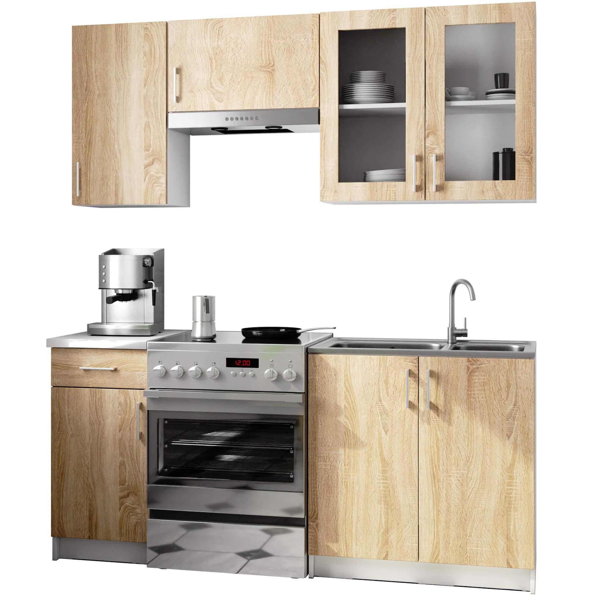 Konyha 180 cm Lula TYP1 C (fehér + tölgy sonoma)