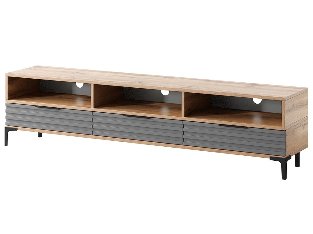 Tv szekrény/asztal Ricko 3D (természetes tölgy + szürke)