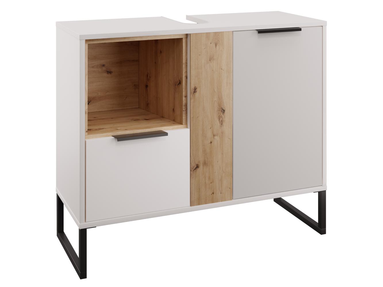 Szekrény a mosdó alá Cubin 03 (fehér + artisan tölgy)