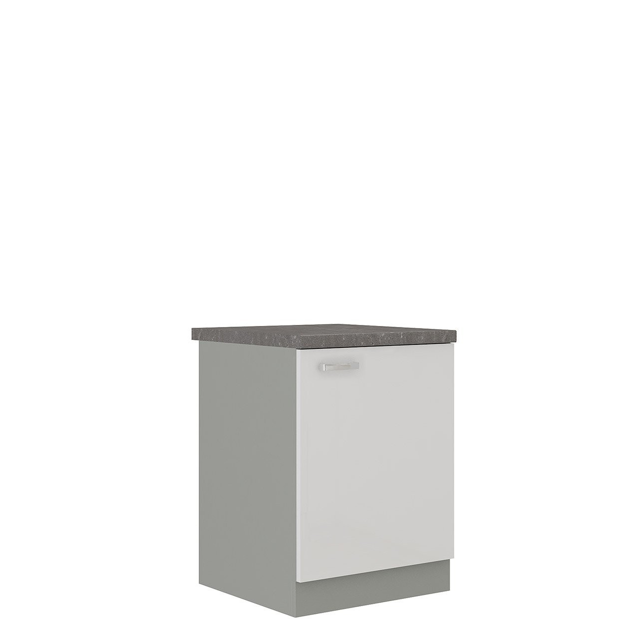 Alsó konyhaszekrény Milo 60 D 1F BB (szürke + fényes fehér)