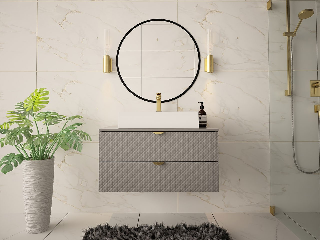 Mosdószekrény Bolero 1 (szürke)